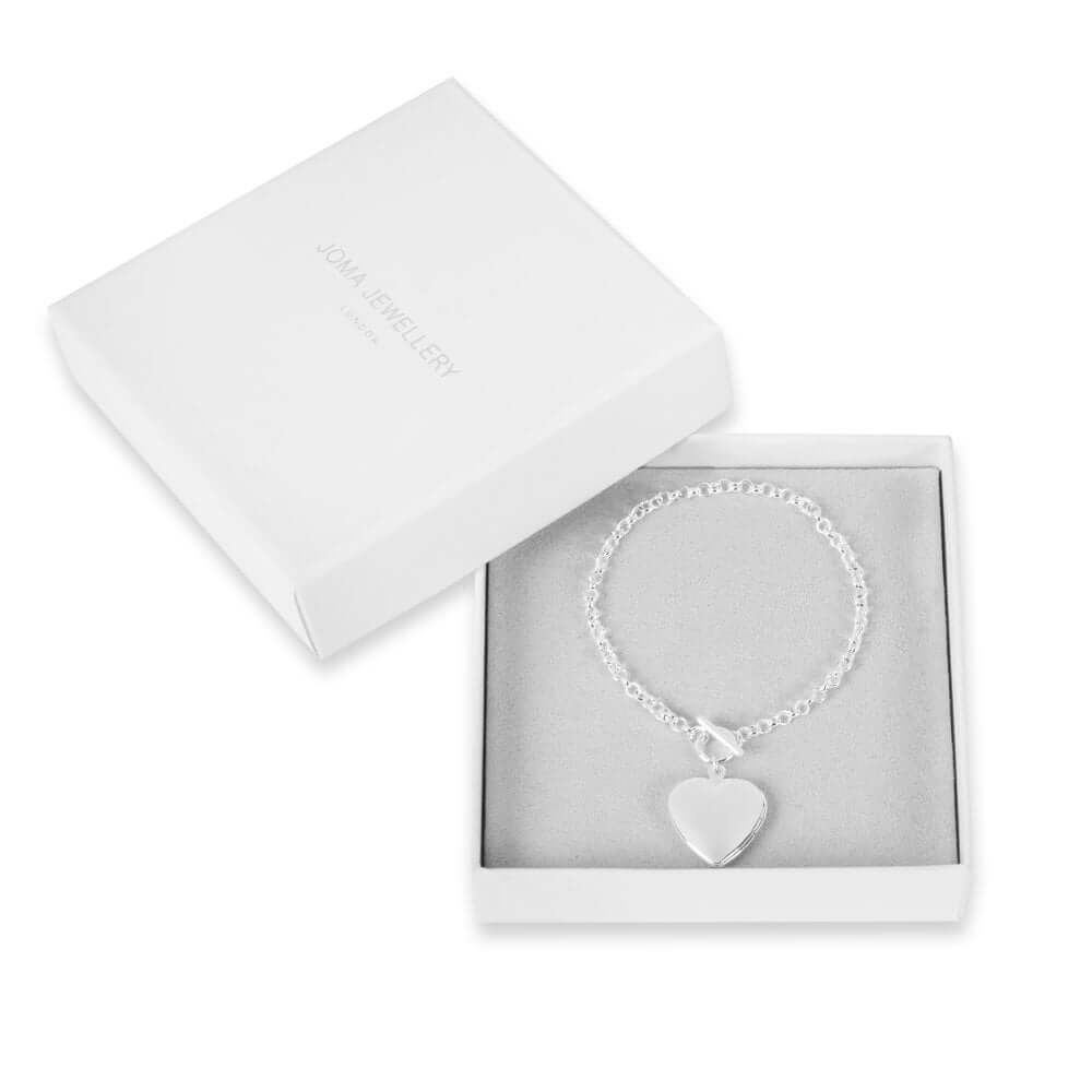 Life Lockets Silver Heart Locket 18cm Bracelet