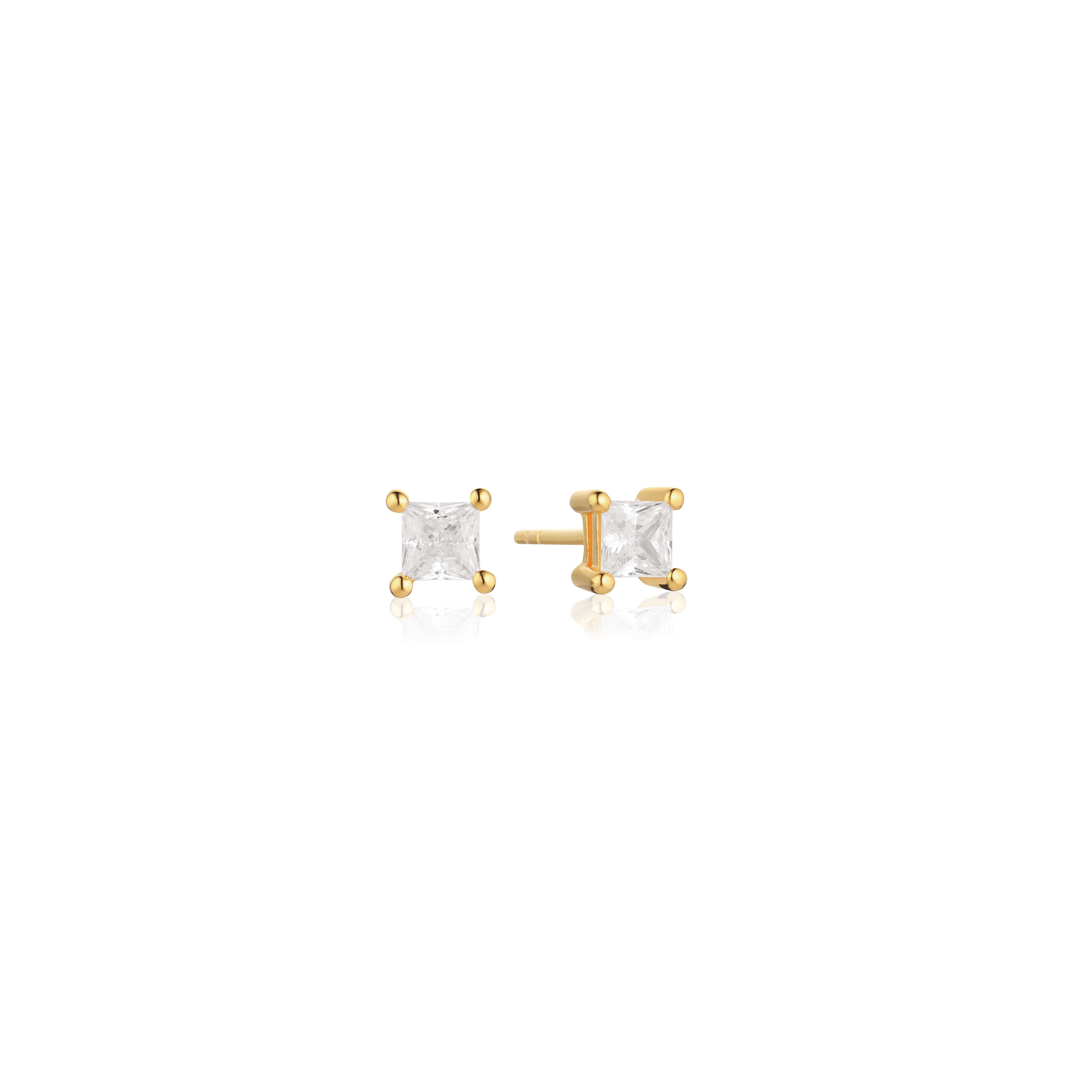 Ellera Earrings In 18k Gold Plated With White Zirconia