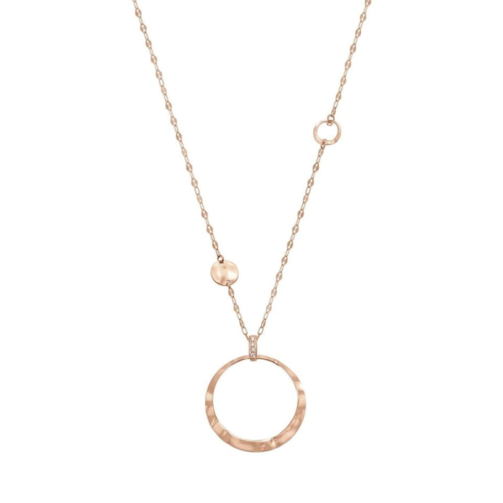 LUNA Pendant In 925 Silver & CZ Short Rose Gold