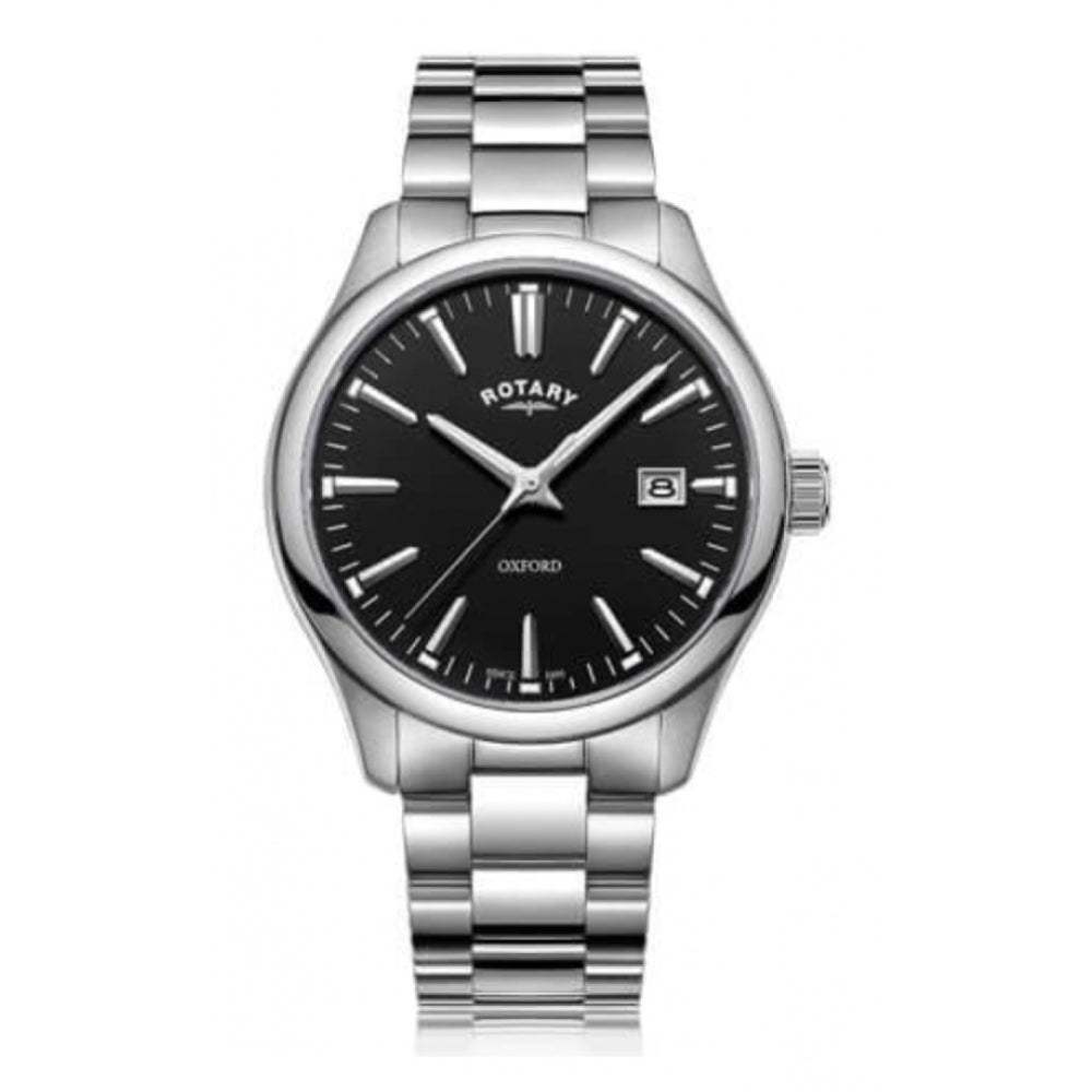 Stainless Steel Case Black Dial & Bracelet Strap Gents Oxford Watch