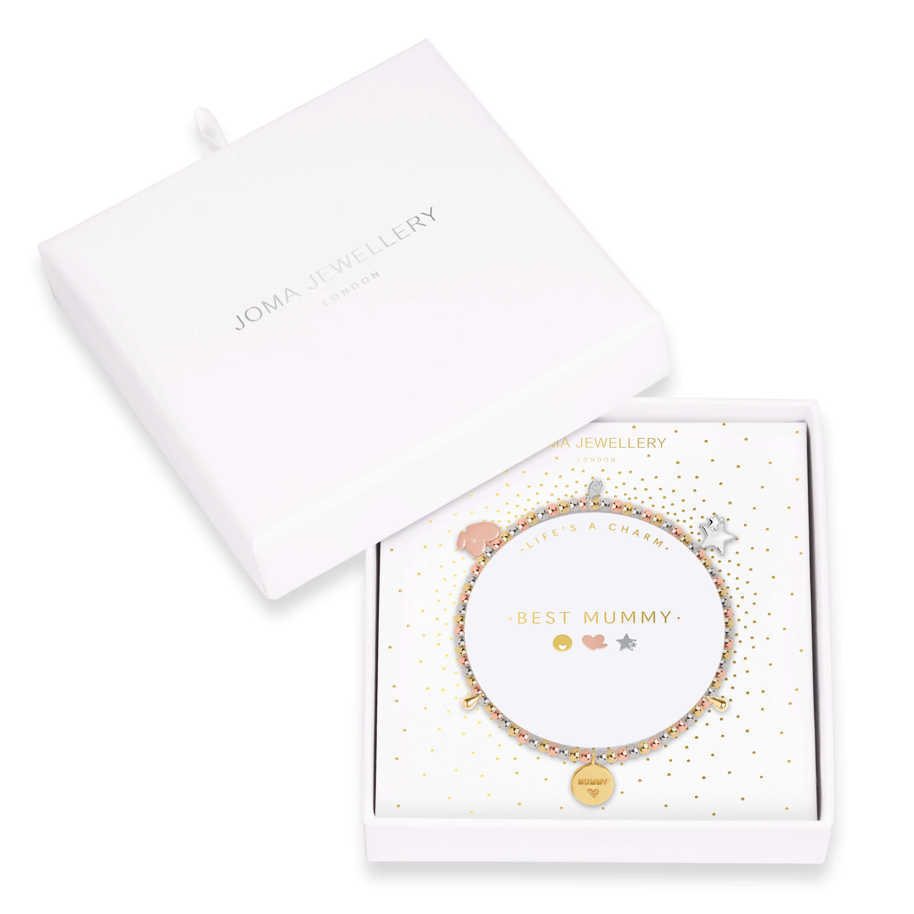 Lifes A Charm | Best Mummy | Silver, Rose Gold, Gold | Charm Bracelet | 17.5cm Stretch