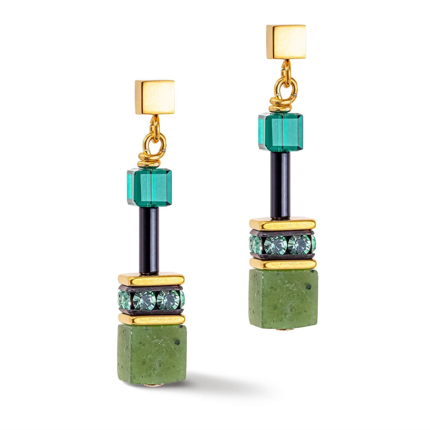 Green GeoCUBE Iconic Precious Earrings