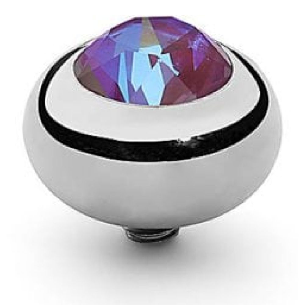 10mm Interchangeable Tondo Burgundy Delite Crystal Top in S/P
