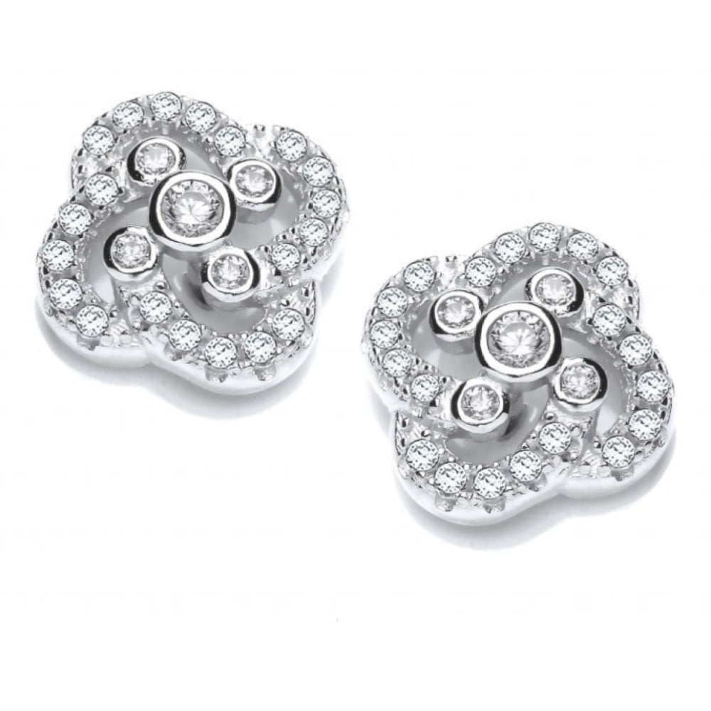 Silver Celtic Knot CZ Earrings