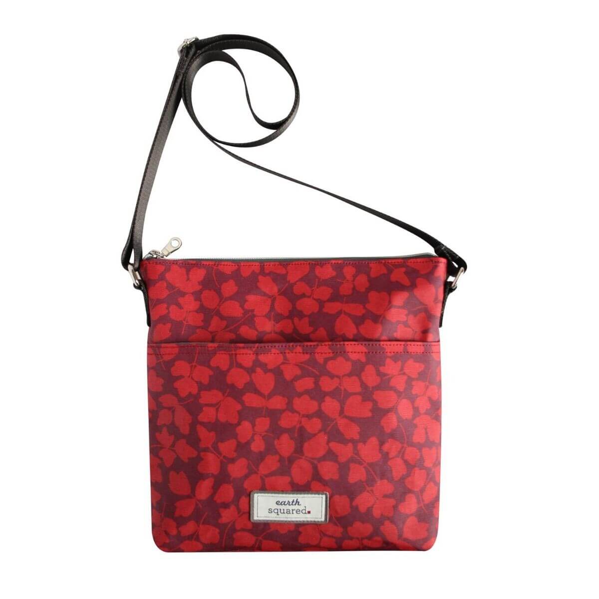 Red Flower Oil Cloth Messenger Bag