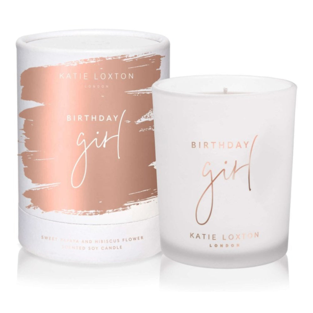 Sentiment Candle | Birthday Girl | Sweet Papaya And Hibiscus Flower | 160g