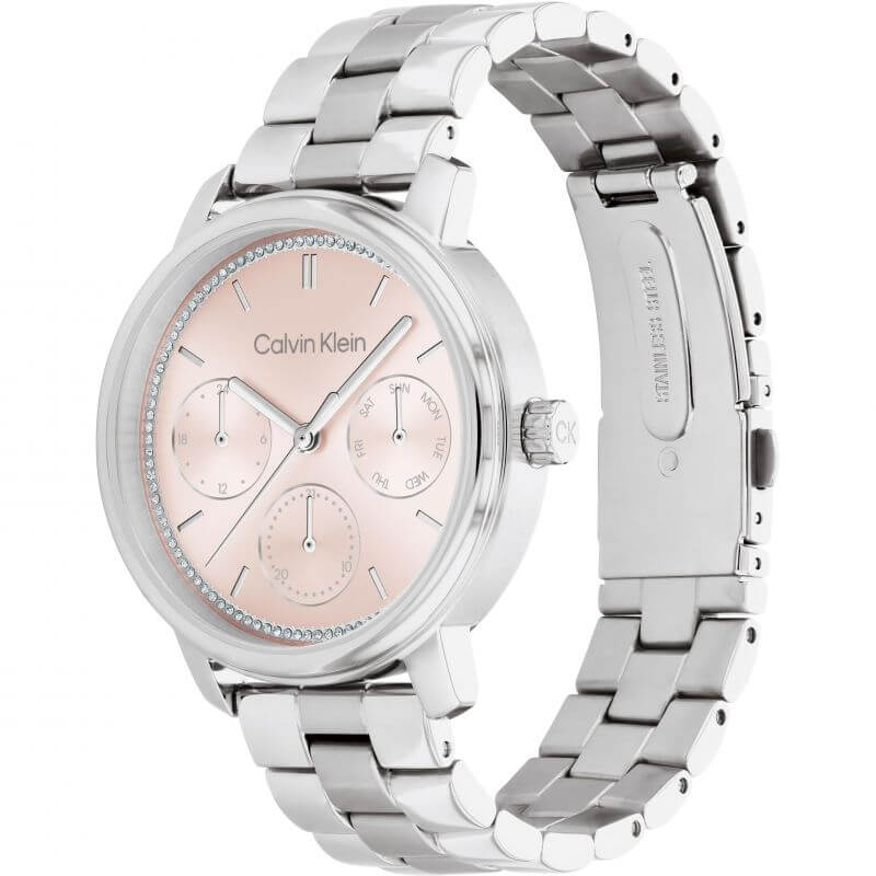 Minimalistic Multi Pink Dial SS Bracelet Watch