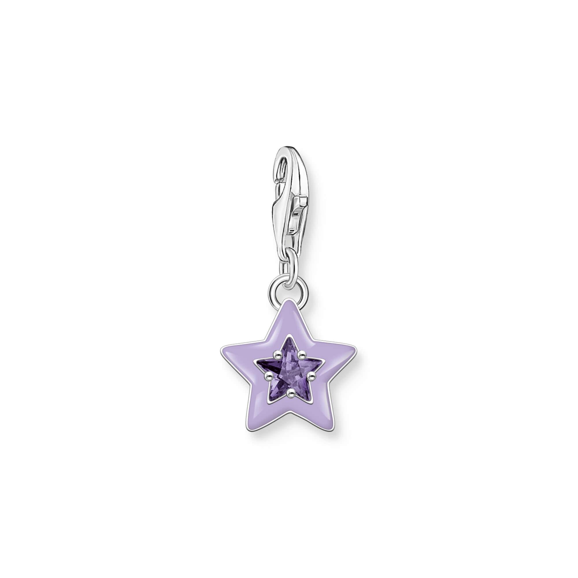 Star With Violet Enamel Charm Pendant