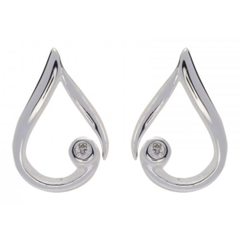 Sterling Silver 925 Drop Earrings with CZ Stone