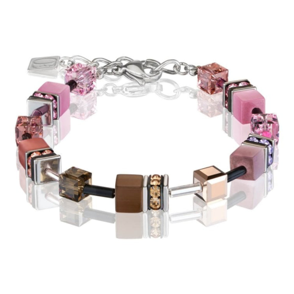 Brown-Rose Geo Cube Bracelet