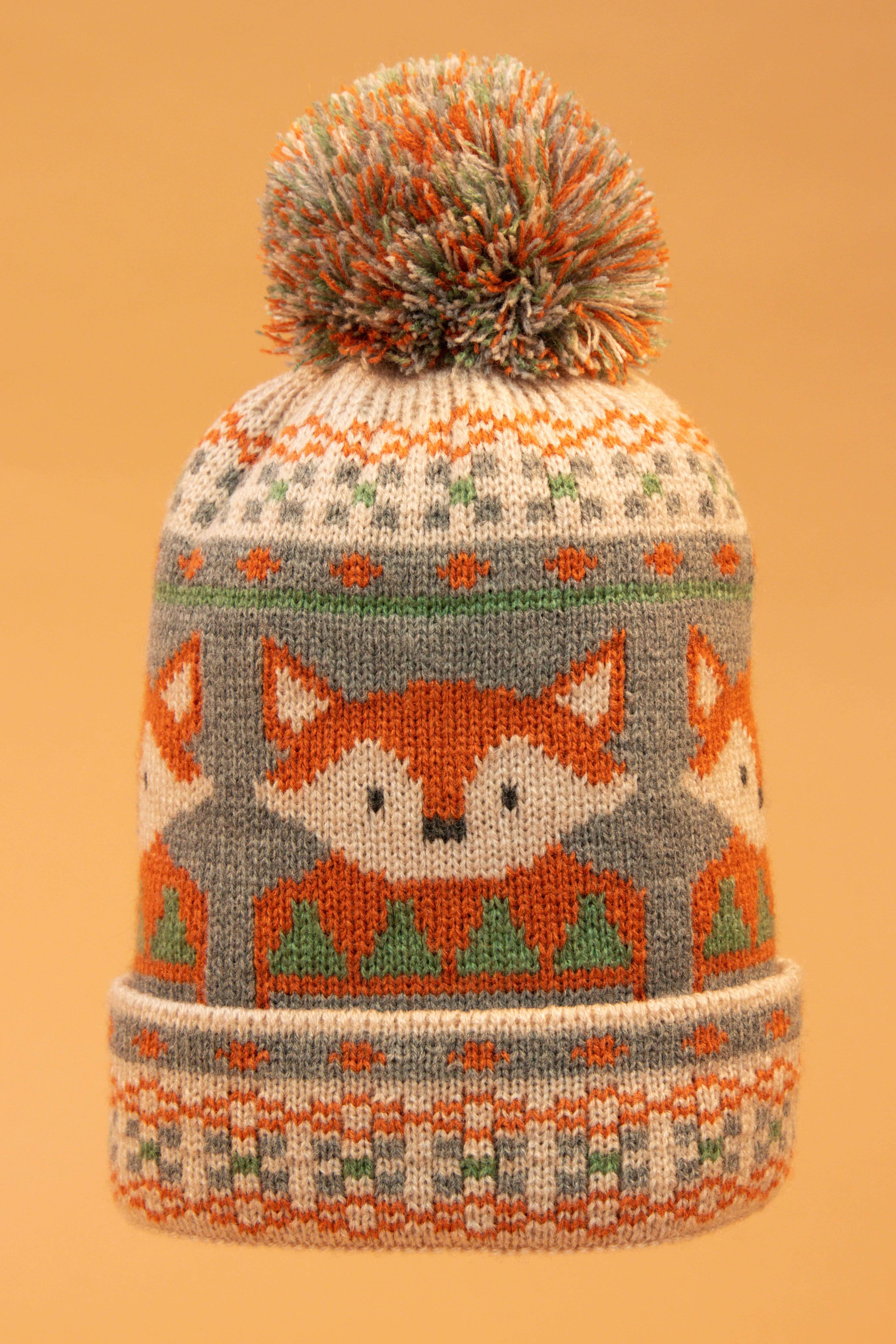 Kid's Fox Hat in Slate