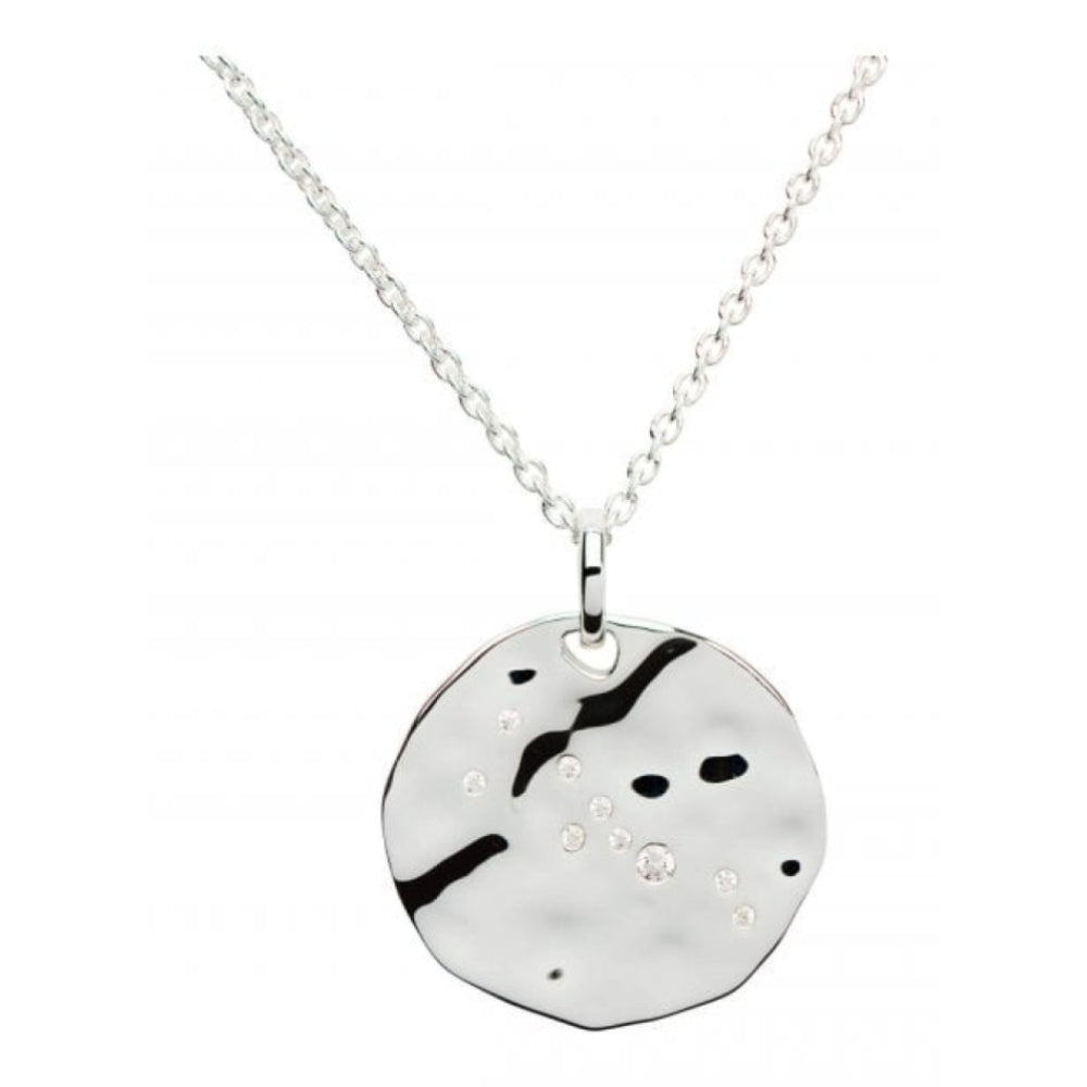 Sterling Silver 925 Pendant With Cz Incl. Chain. Taurus