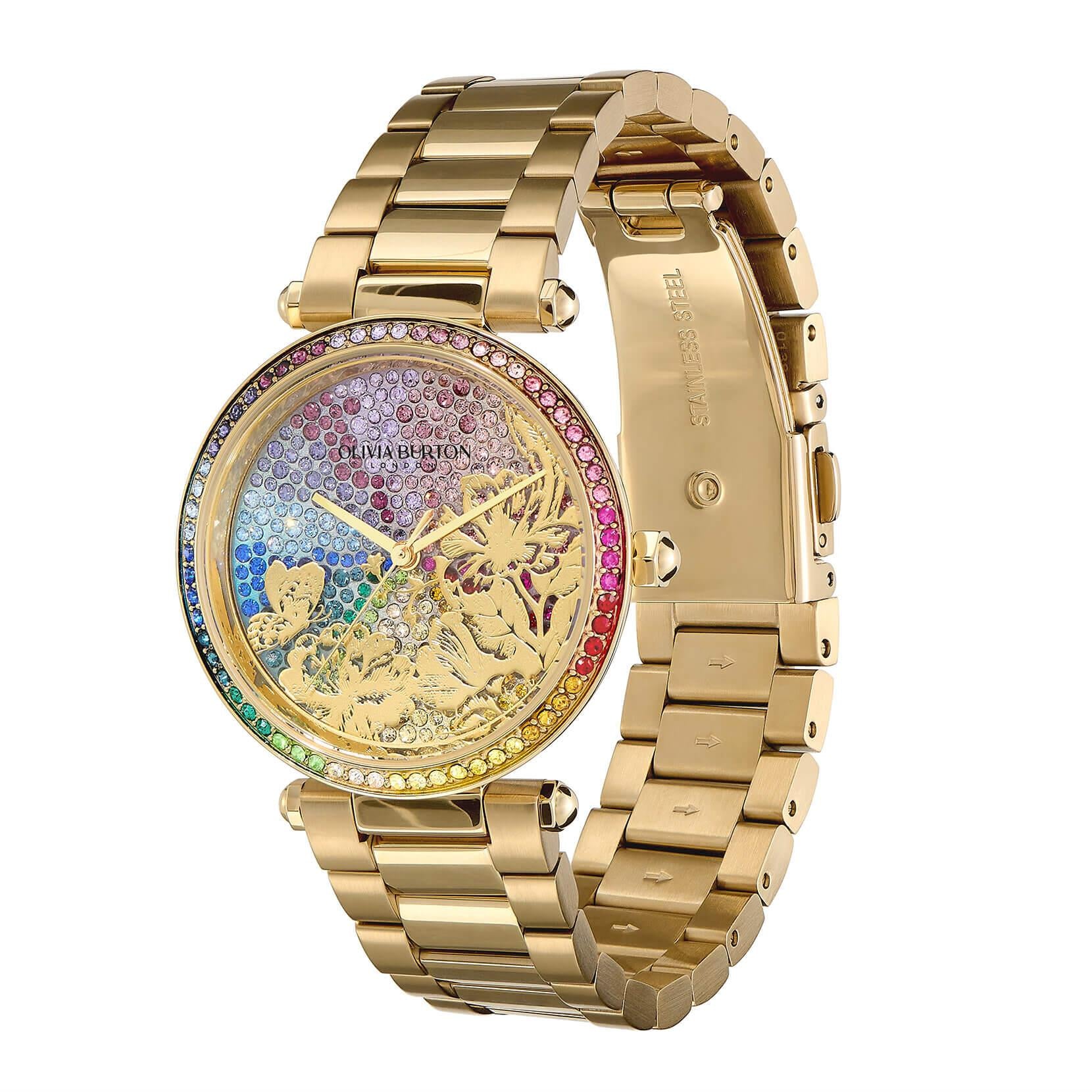 Kaleido Bloom Rainbow & Gold Bracelet Watch