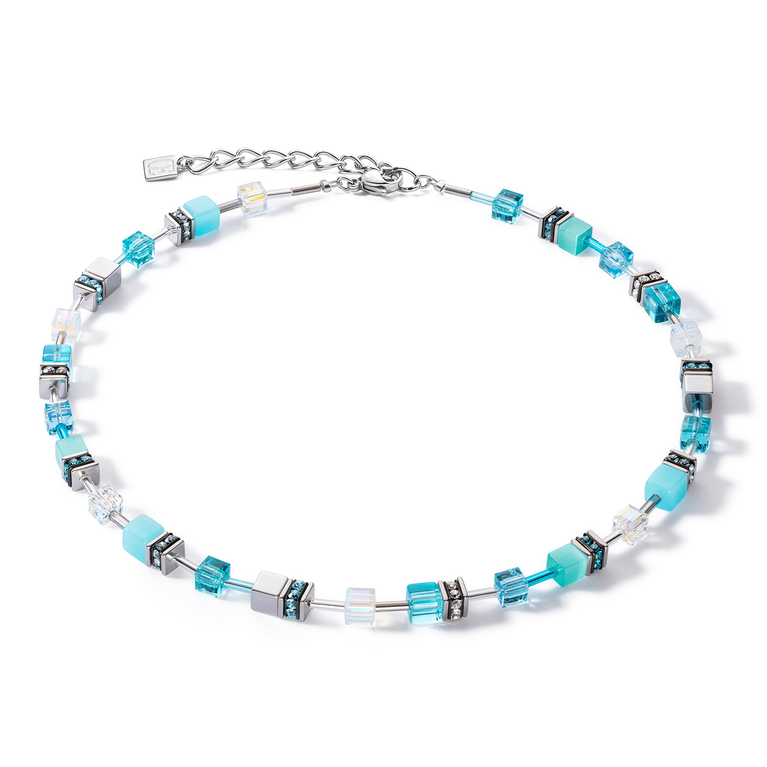 GeoCUBE Iconic Joyful Turquoise Colour Necklace