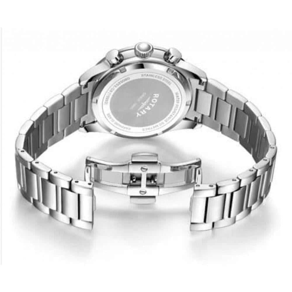 Stainless Steel White Chronograph Gents Watch