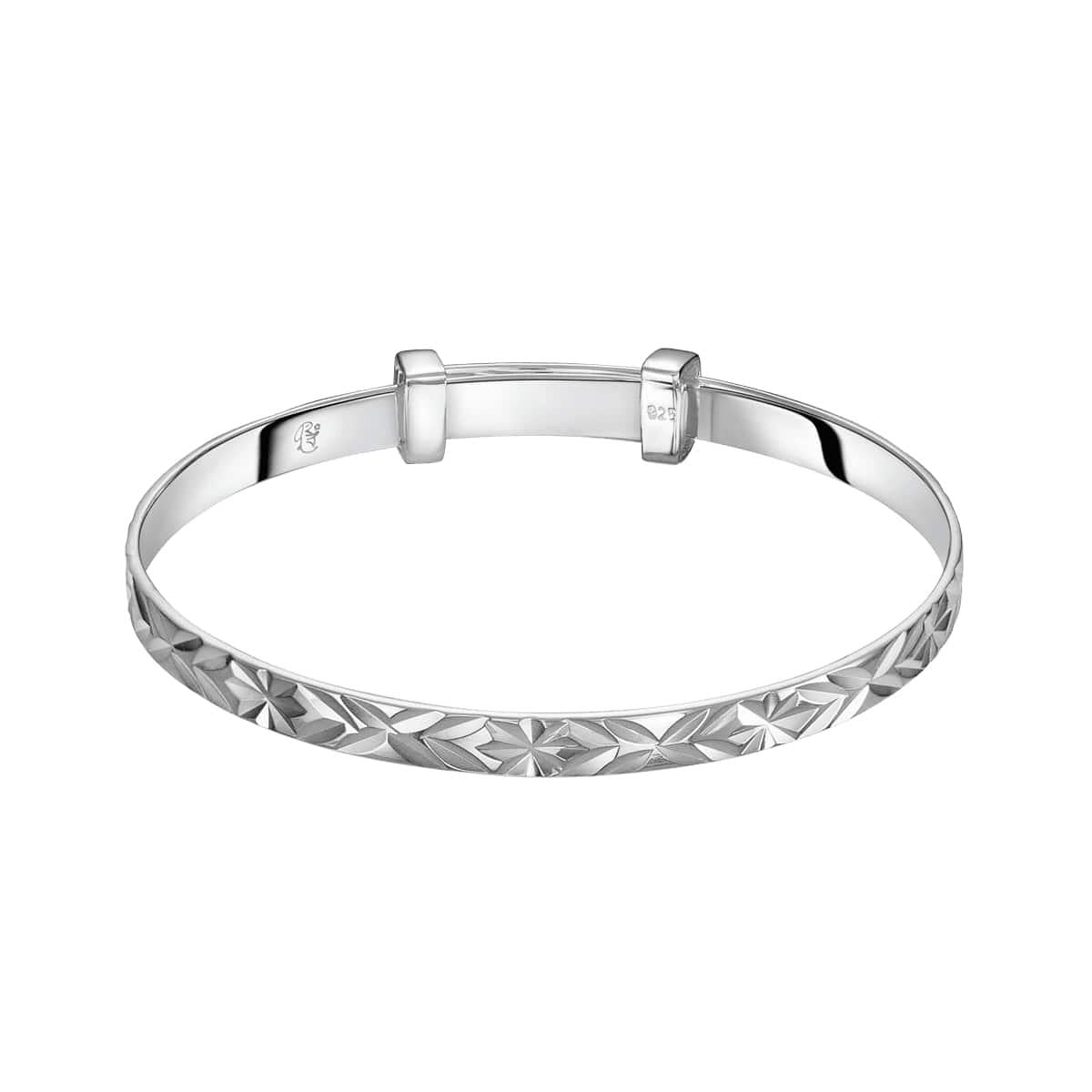 Maeve - Silver Diamond Cut Baby Bangle