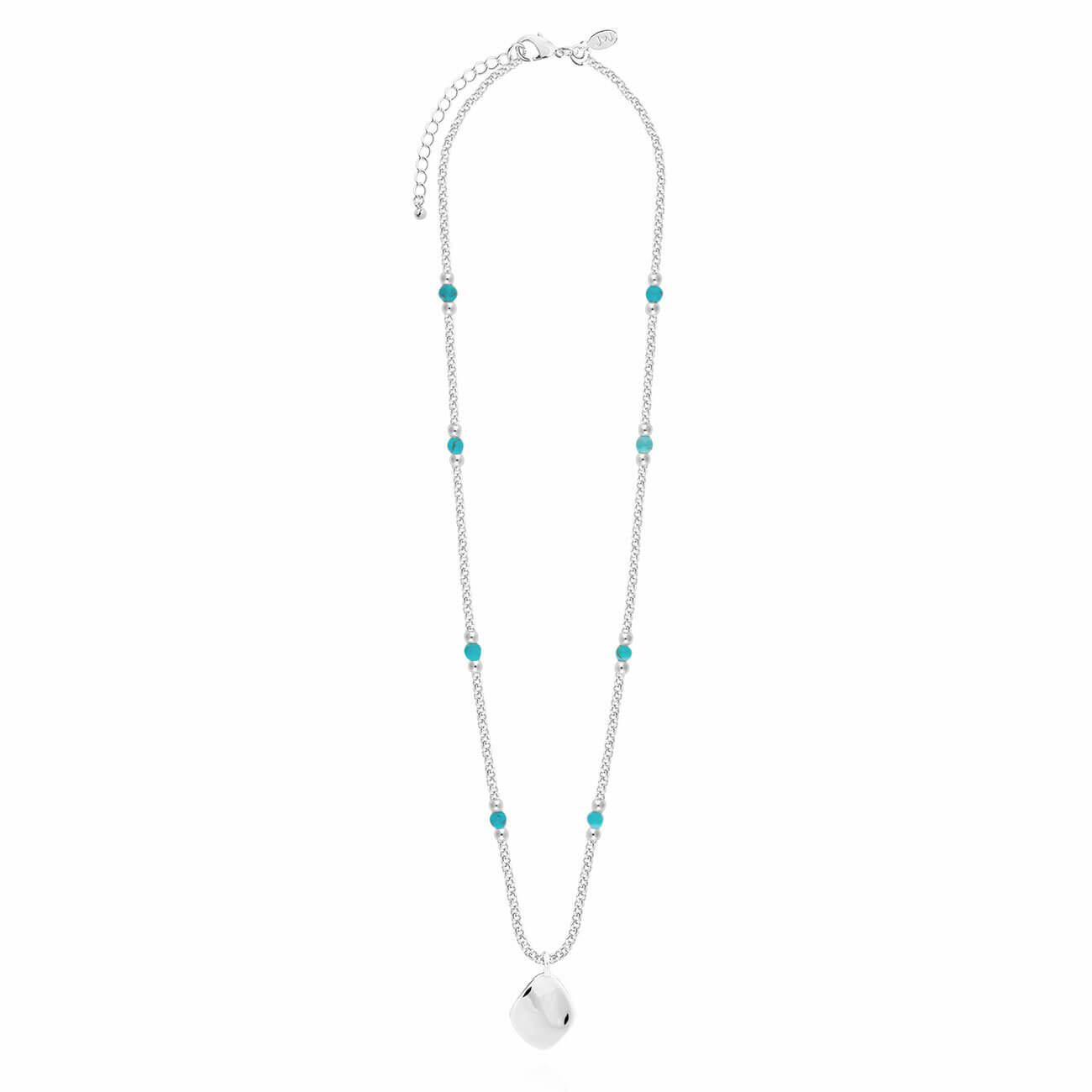 Wellness Gems | Silver | Turquoise Necklace | 45cm + 5cm Extender