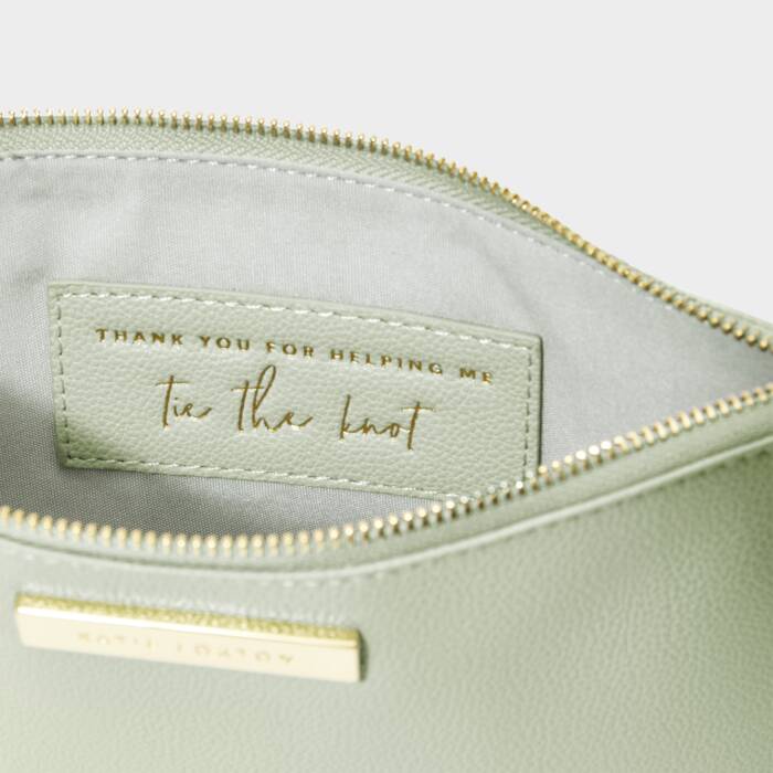 Bridal Semi-Precious Stone Pouch 'Thank You For Helping Me Tie The Knot' Amazonite