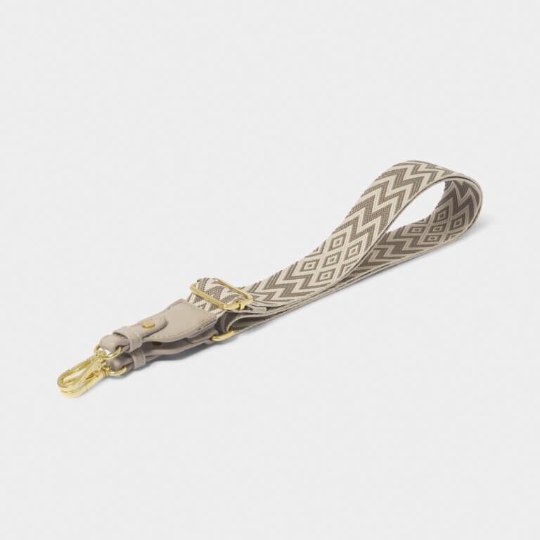 Chevron Canvas Strap In Light Taupe