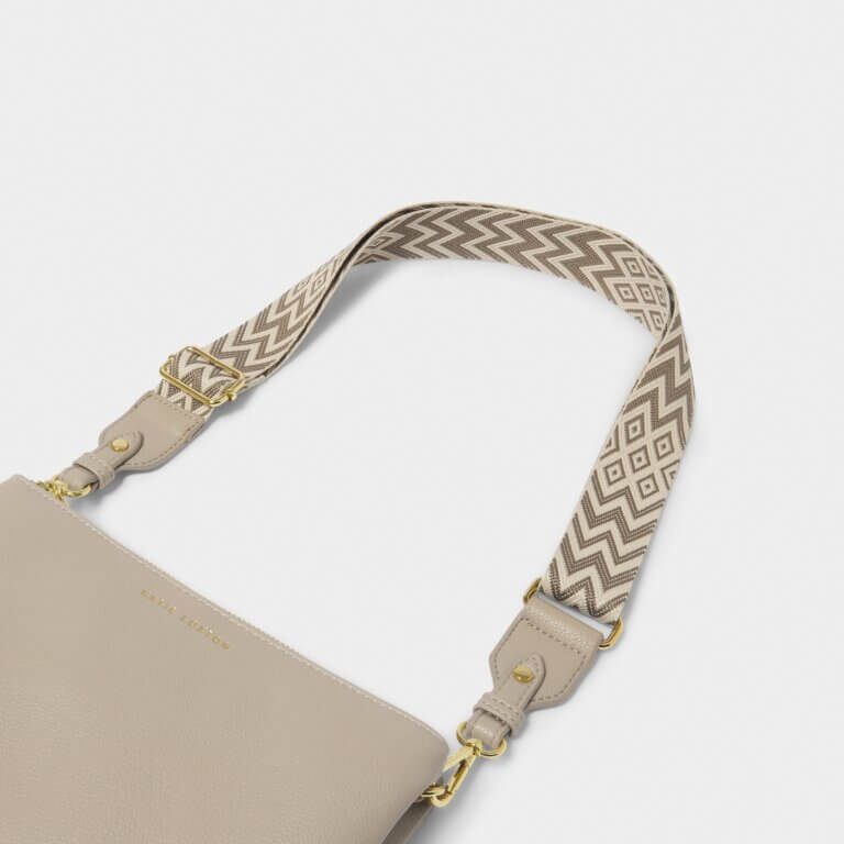 Chevron Canvas Strap In Light Taupe