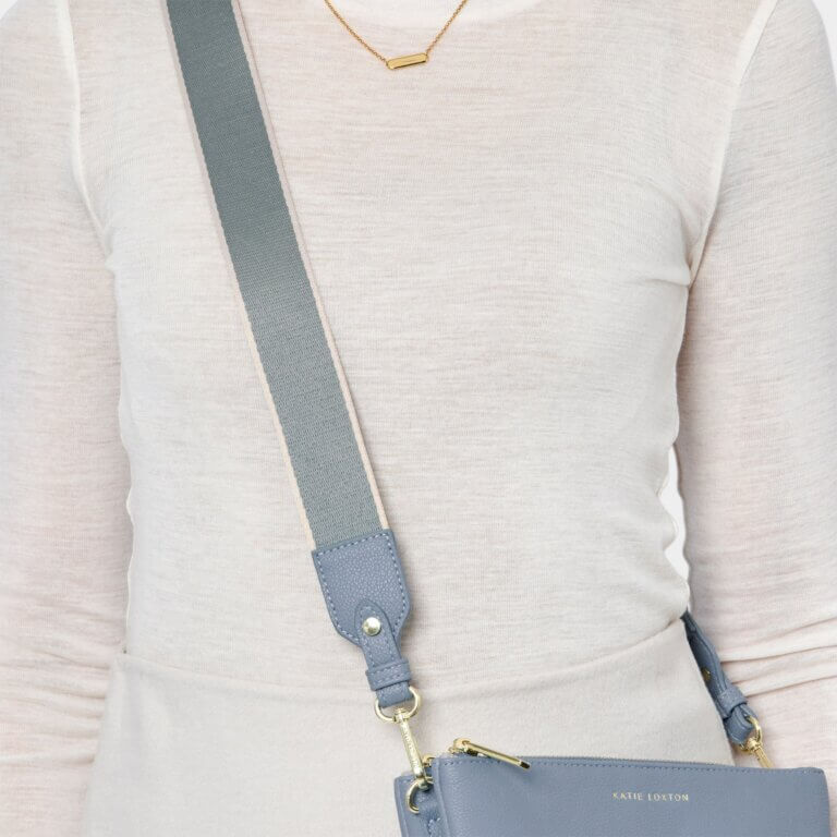 Stripe Canvas Strap In Cornflower Blue