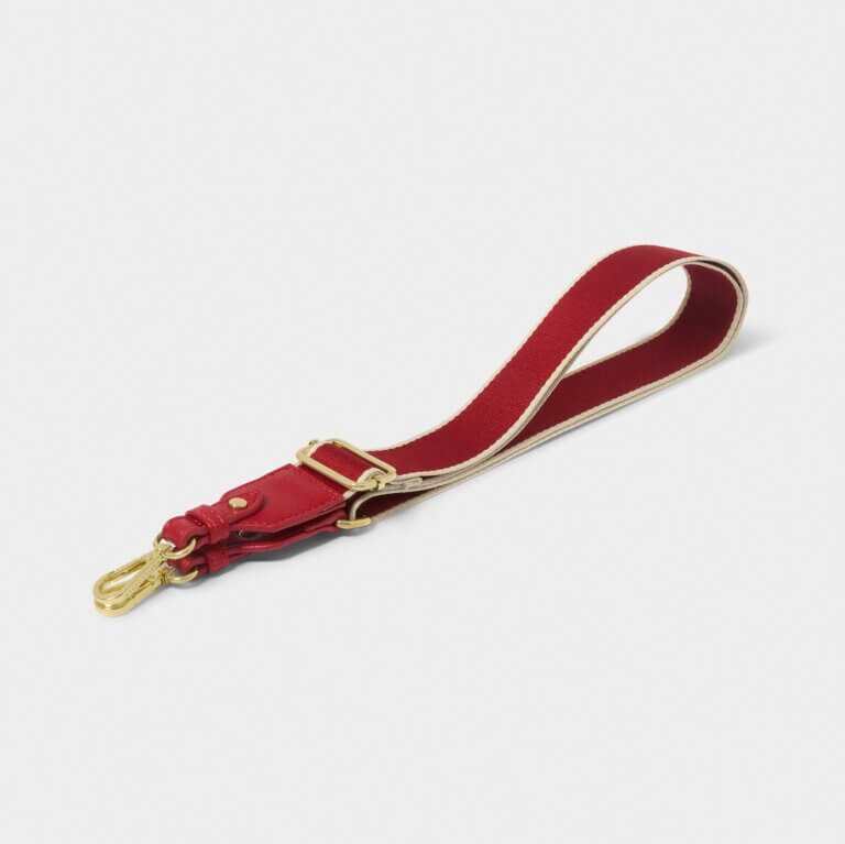 Stripe Canvas Strap In Garnet Red