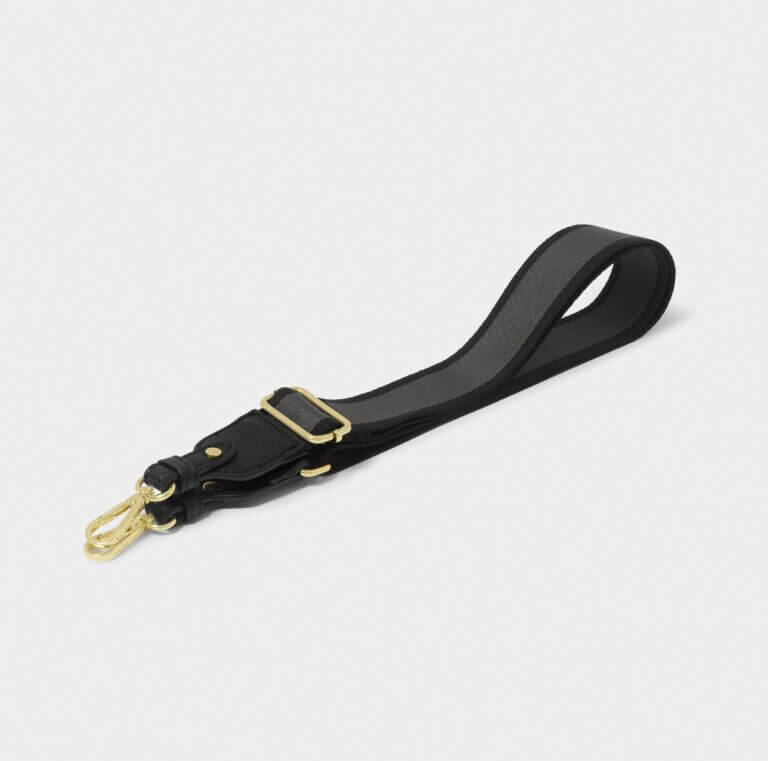 Stripe Canvas Strap In Black