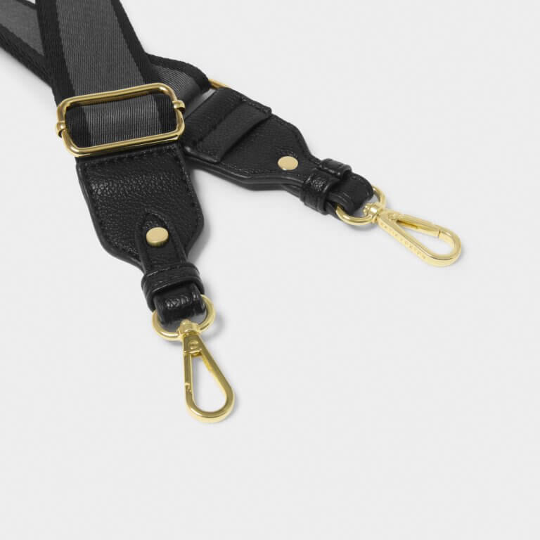 Stripe Canvas Strap In Black