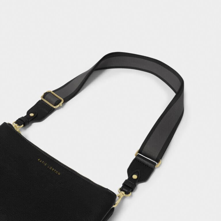 Stripe Canvas Strap In Black
