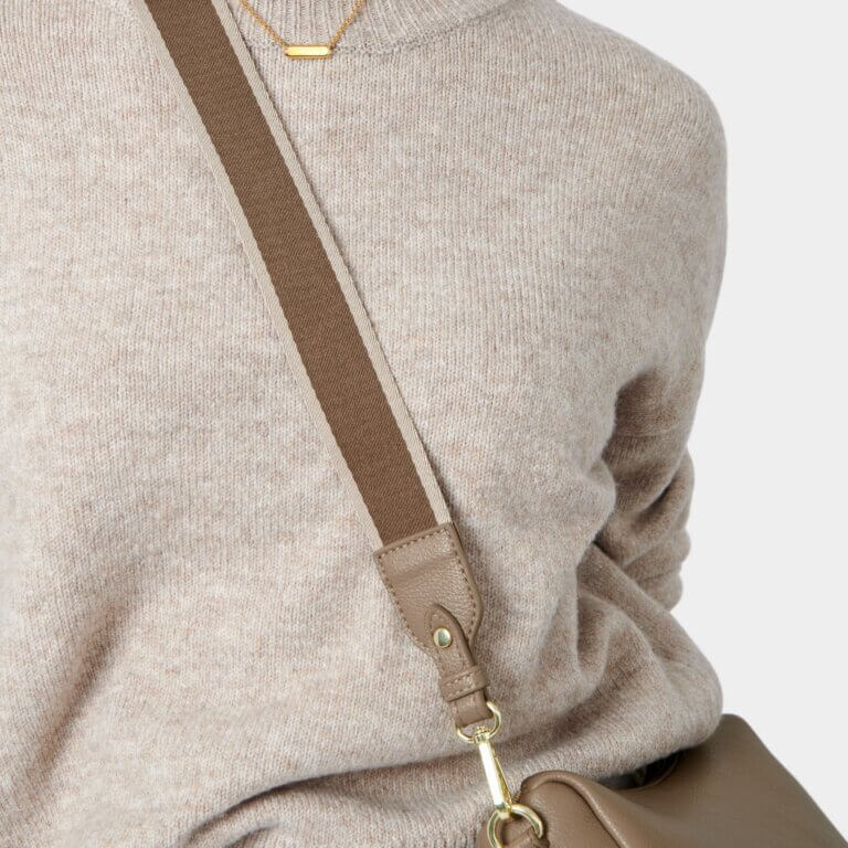 Stripe Canvas Strap In Mocha