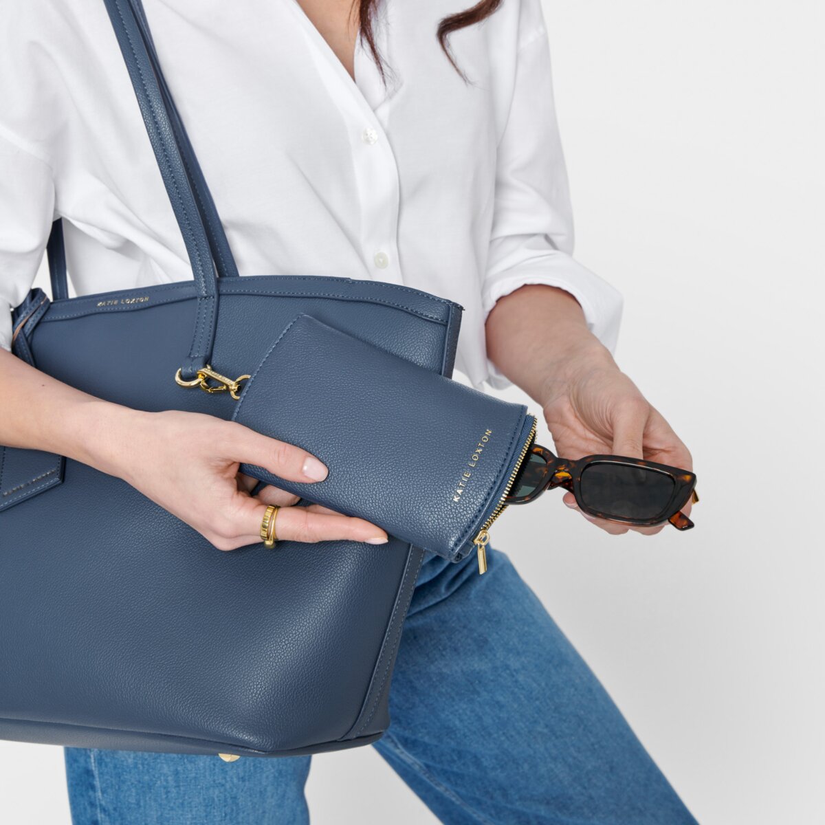 Clip-On Sunglasses Case In Navy