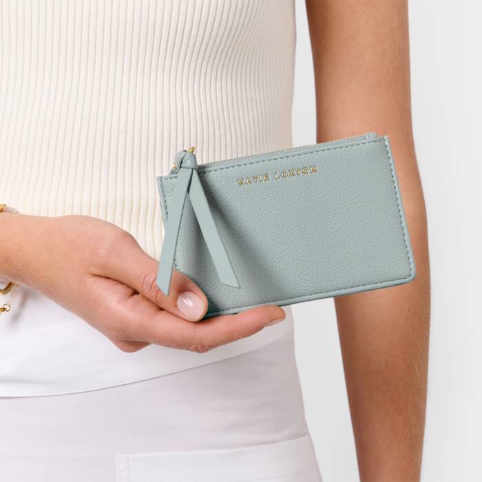 Hallie Coin & Card Holder In Duck Egg Blue