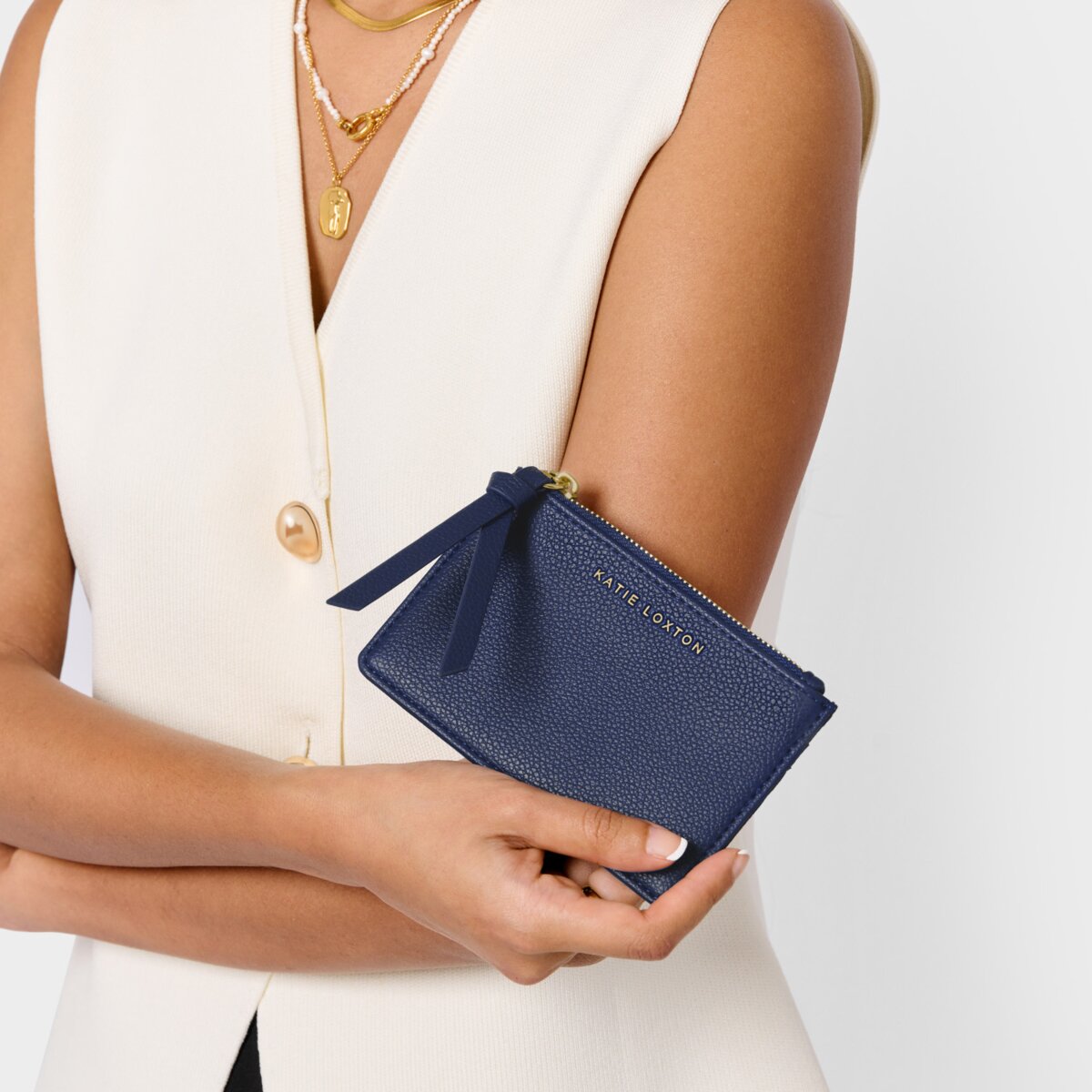 Hallie Coin & Card Holder In Midnight Blue