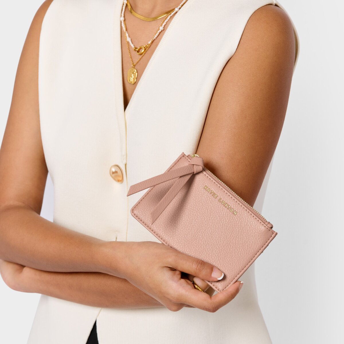Hallie Coin & Card Holder In Blossom Pink