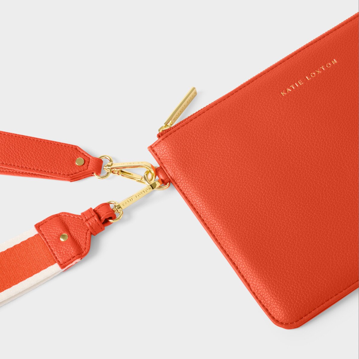 Hallie Wristlet Pouch In Deep Orange