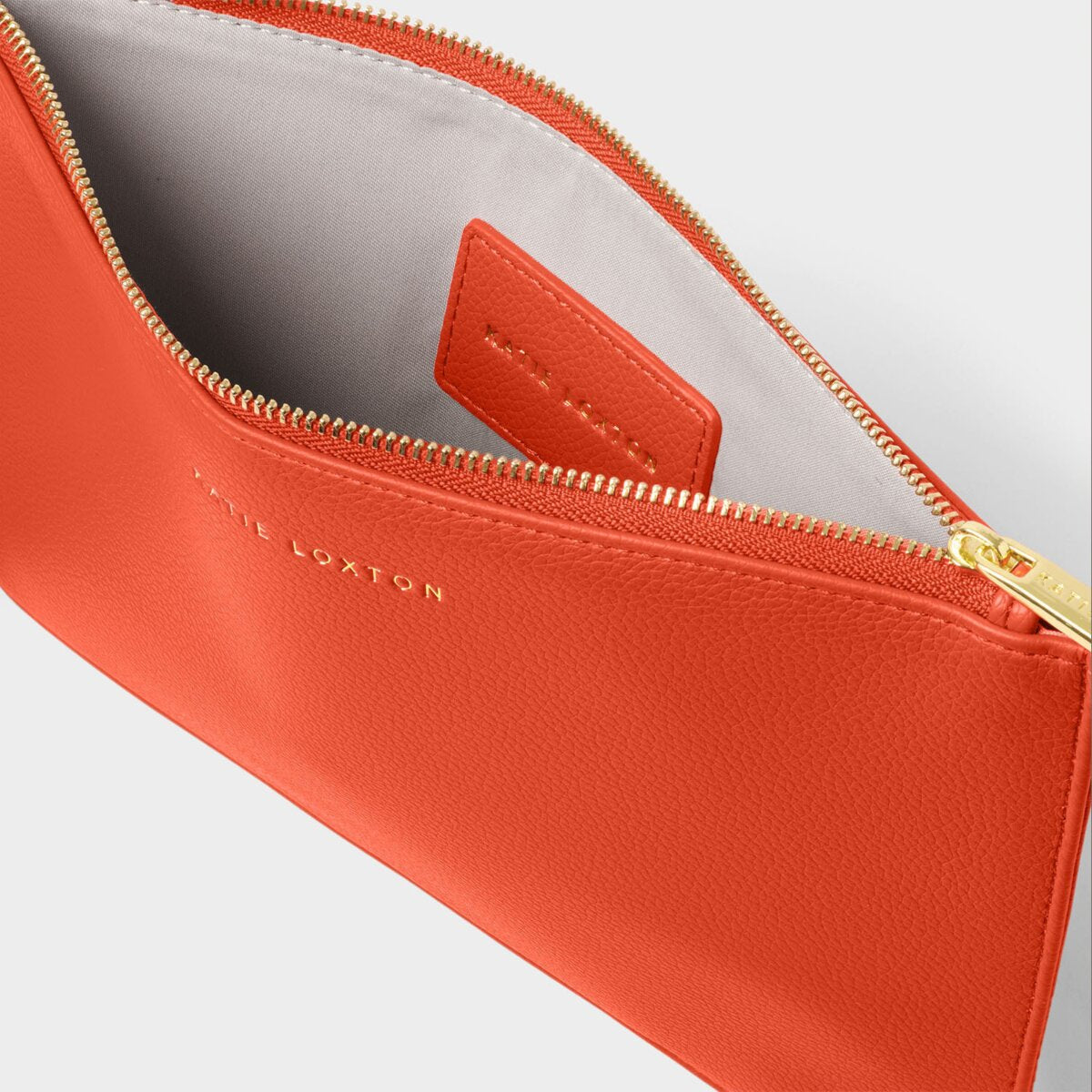 Hallie Wristlet Pouch In Deep Orange
