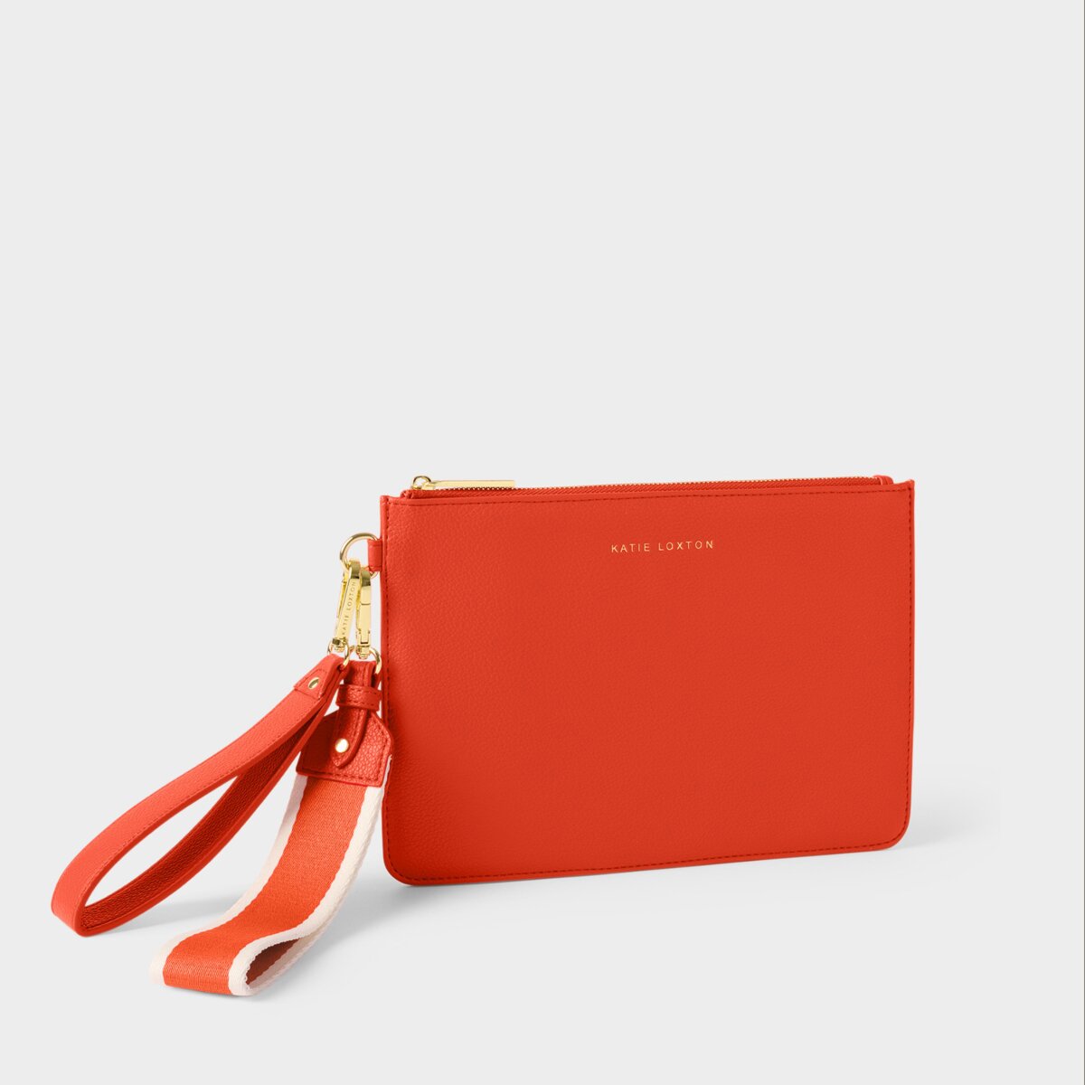 Hallie Wristlet Pouch In Deep Orange