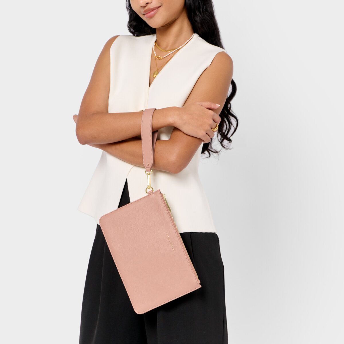 Hallie Wristlet Pouch In Blossom Pink