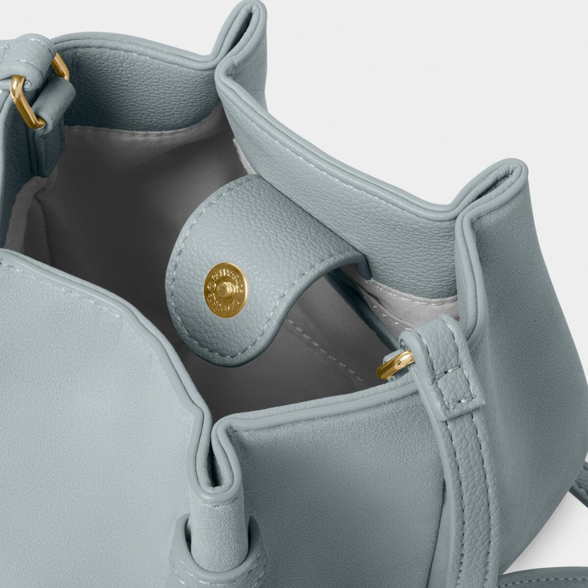 Celina Mini Suedette Bucket Bag In Blue Mist