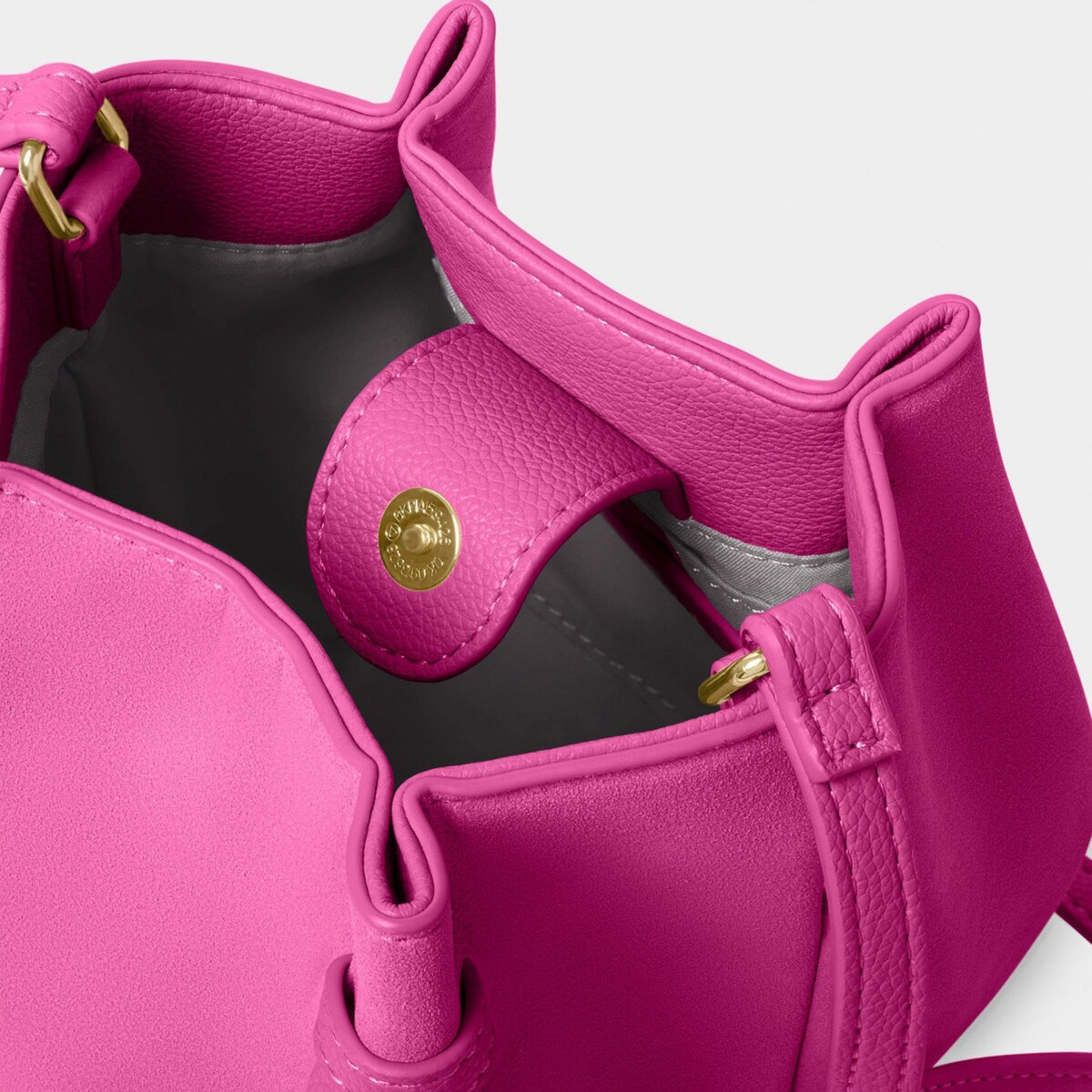 Celina Mini Suedette Bucket Bag In Magenta