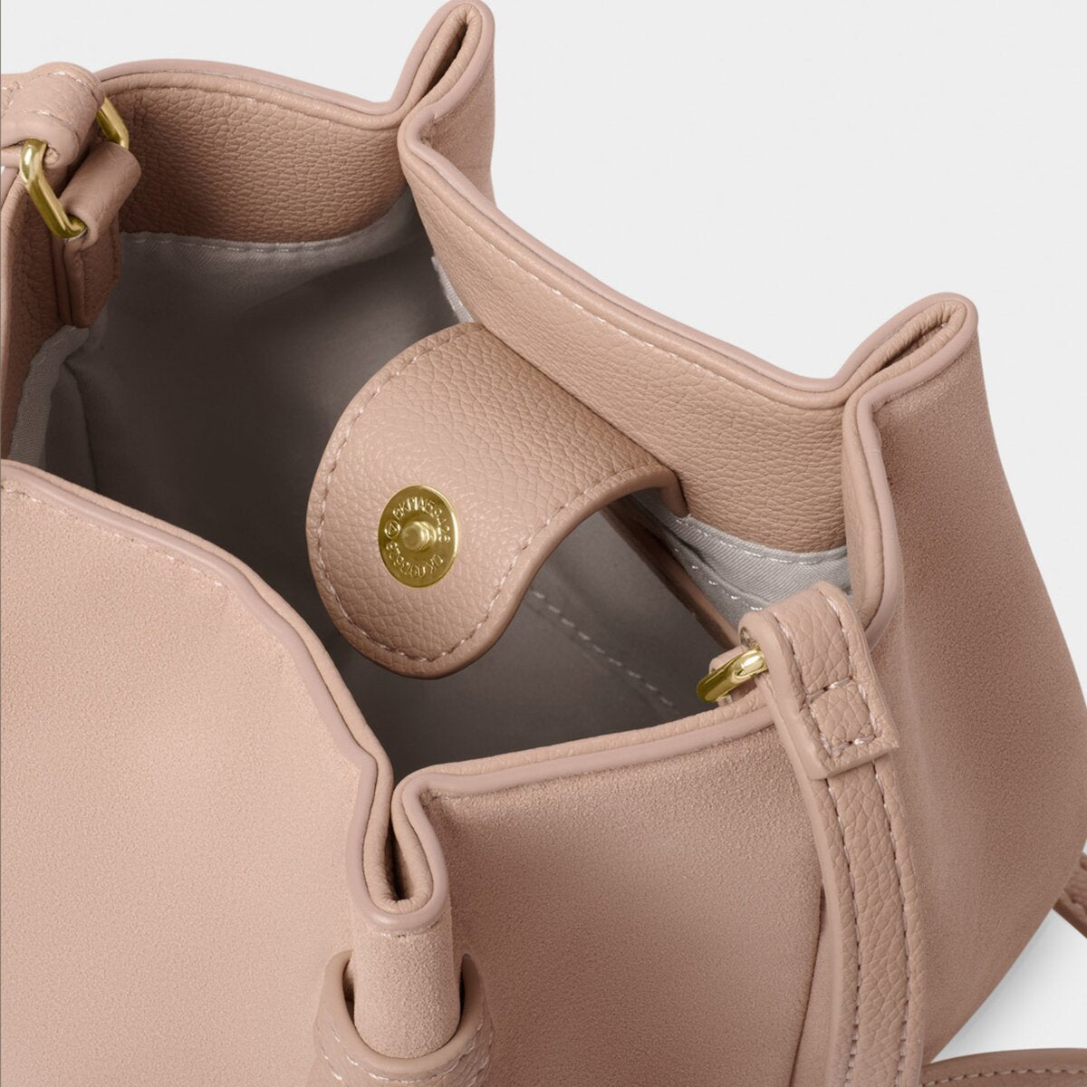 Celina Mini Suedette Bucket Bag In Faded Rose