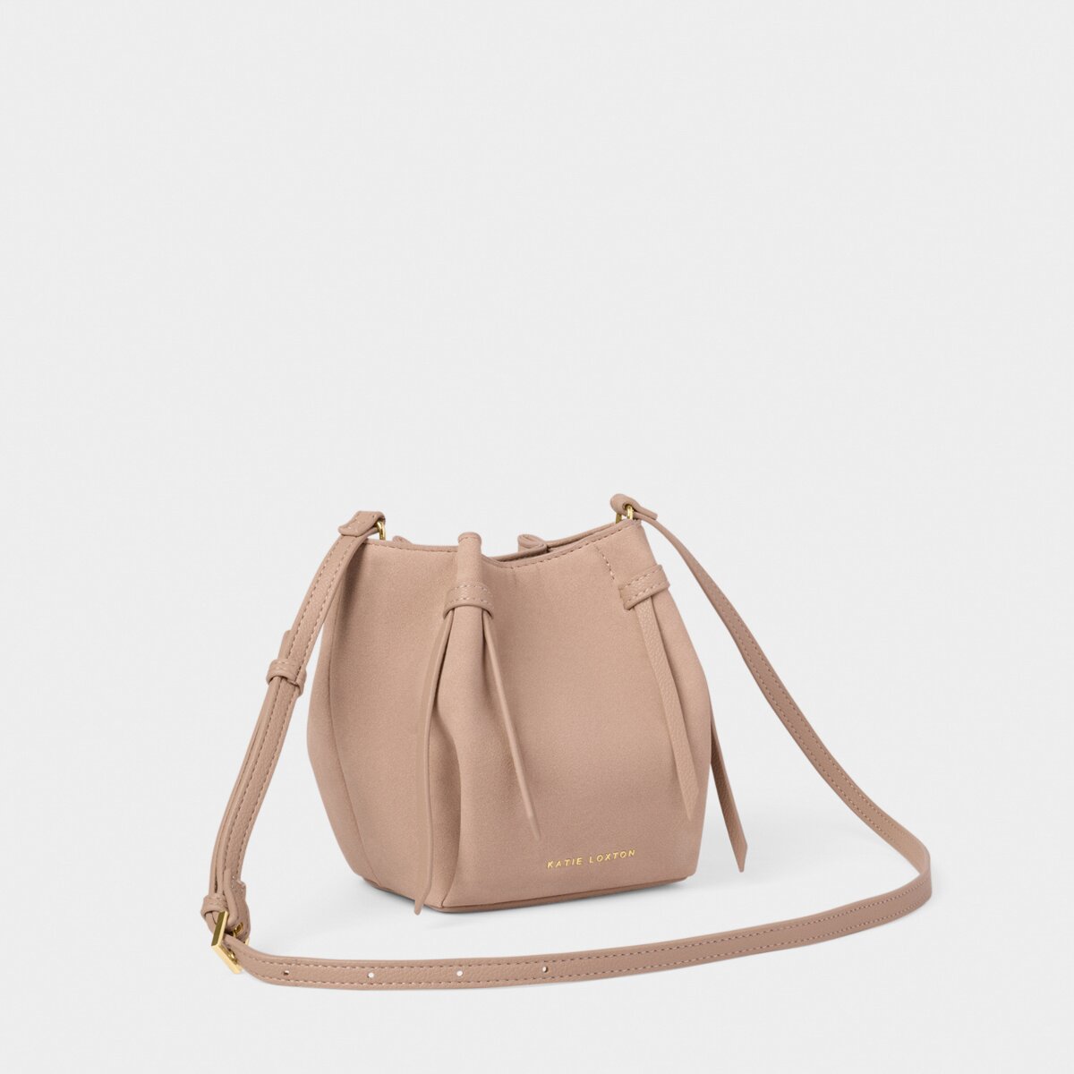 Celina Mini Suedette Bucket Bag In Faded Rose