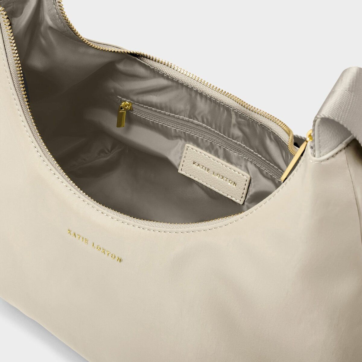 Nylon-Luxe Sling Shoulder Bag In Chalk