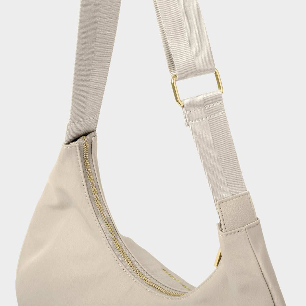 Nylon-Luxe Sling Shoulder Bag In Chalk