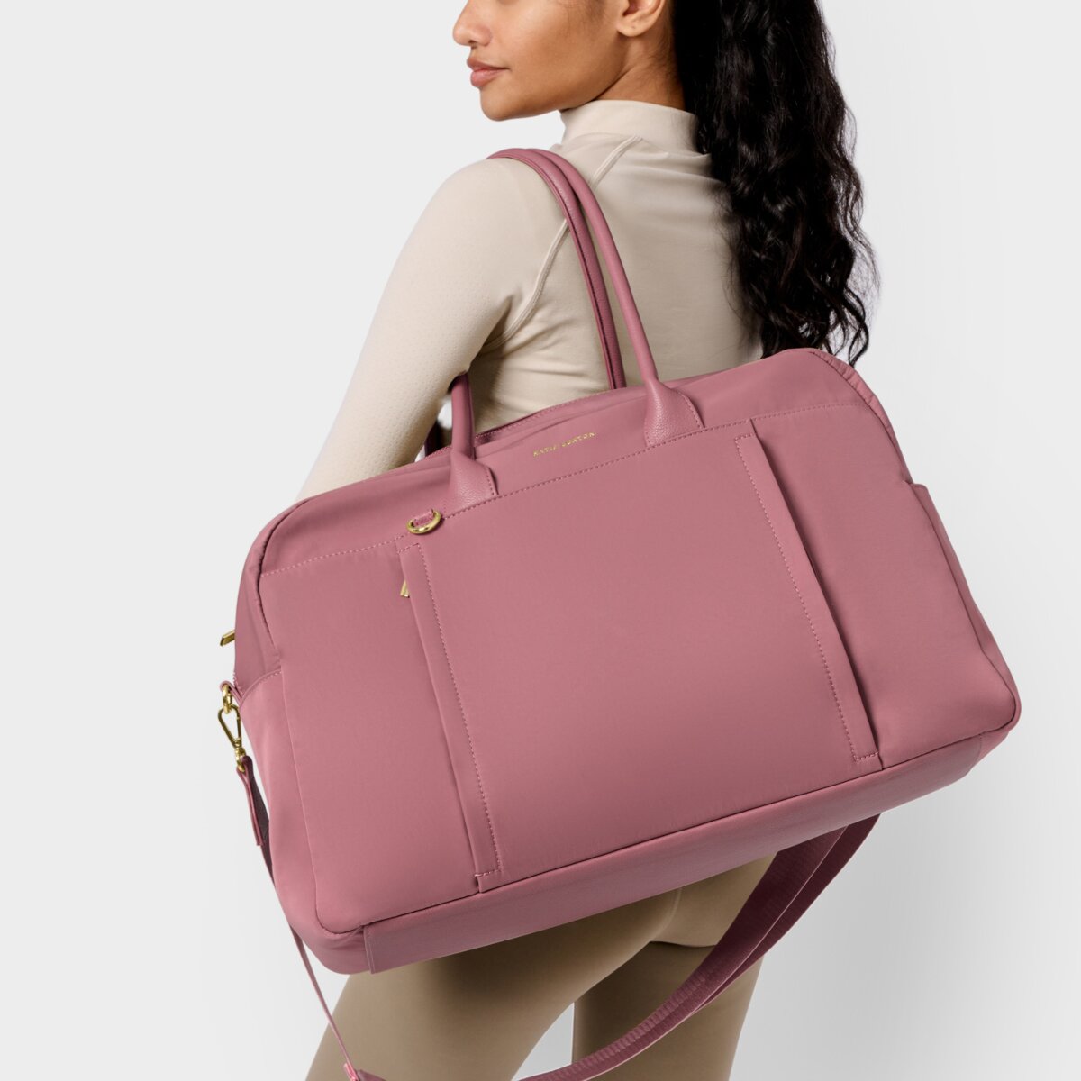 Nylon-Luxe Everyday Holdall In Deep Rose