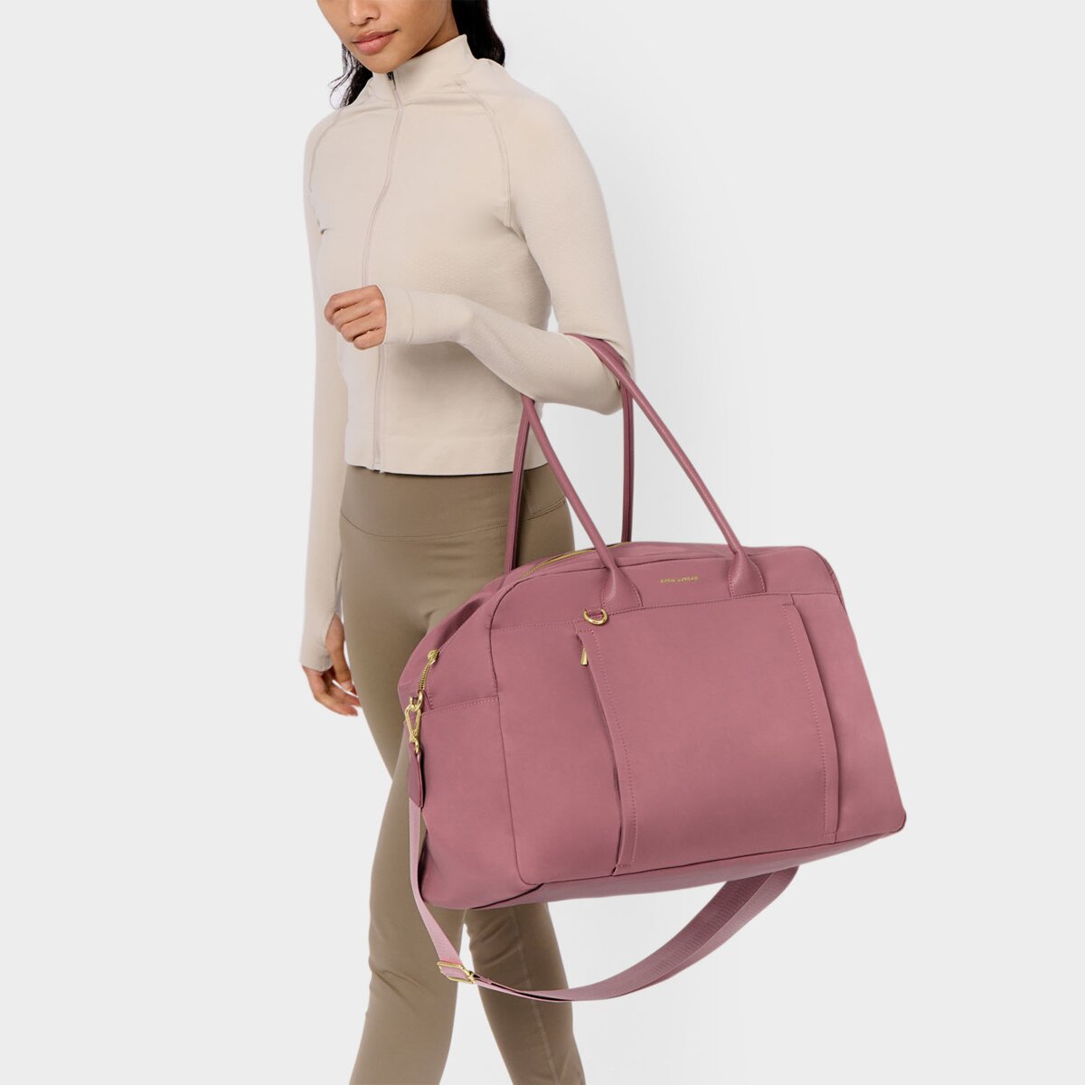 Nylon-Luxe Everyday Holdall In Deep Rose