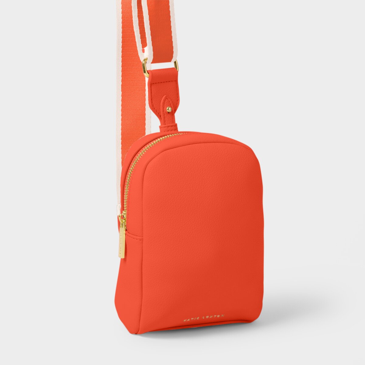 Kaite Canvas Strap Sling Bag In Deep Orange