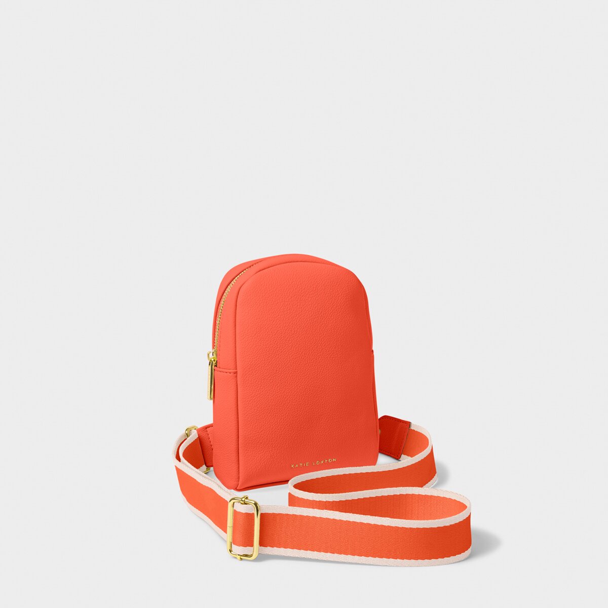 Kaite Canvas Strap Sling Bag In Deep Orange