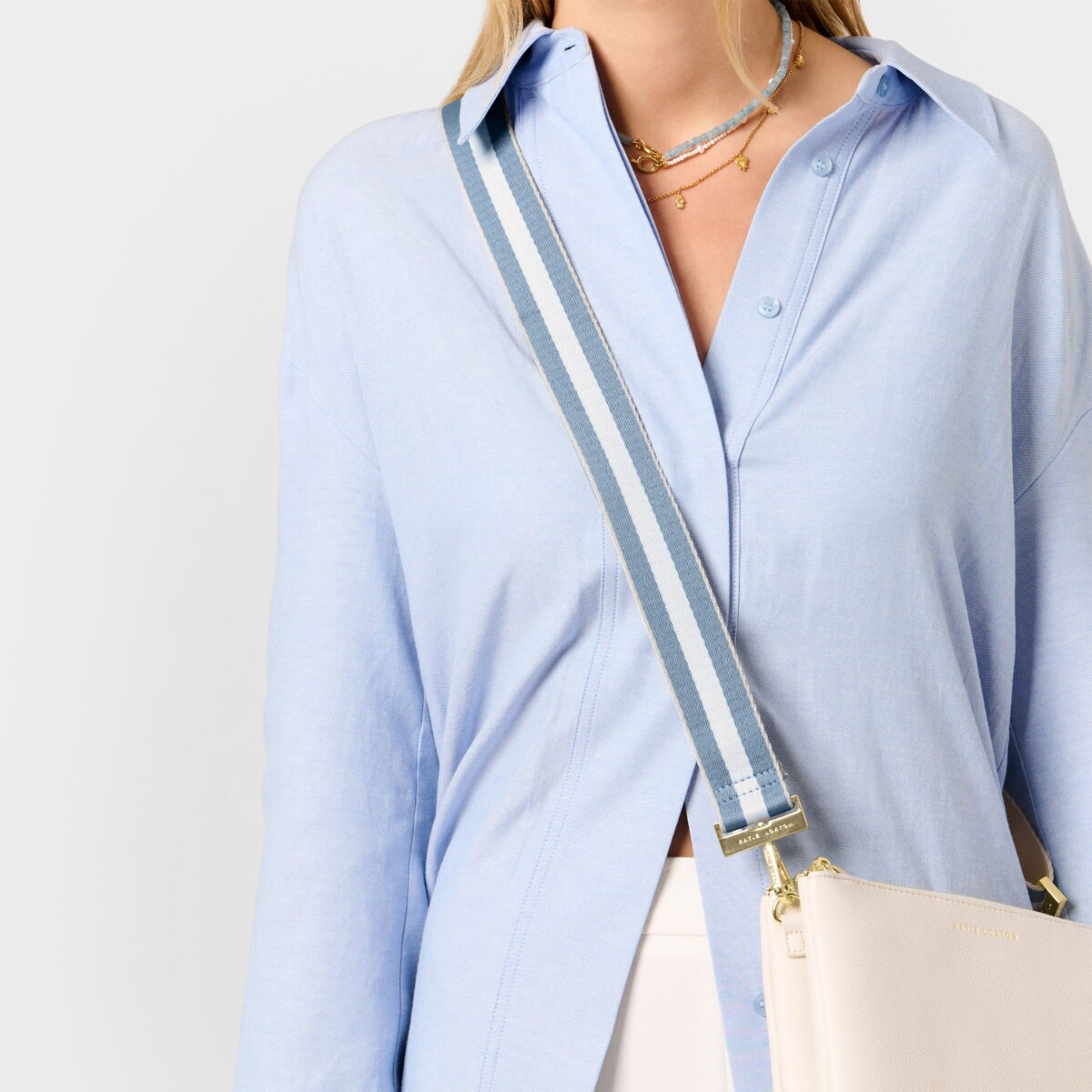 Stripe Canvas Strap In Blue Aura