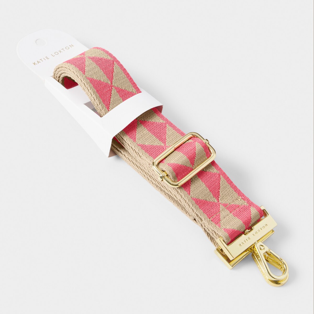 Geometric Canvas Strap In Coral